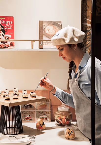pastry buffet at the Hôtel Marielle in Val Thorens
