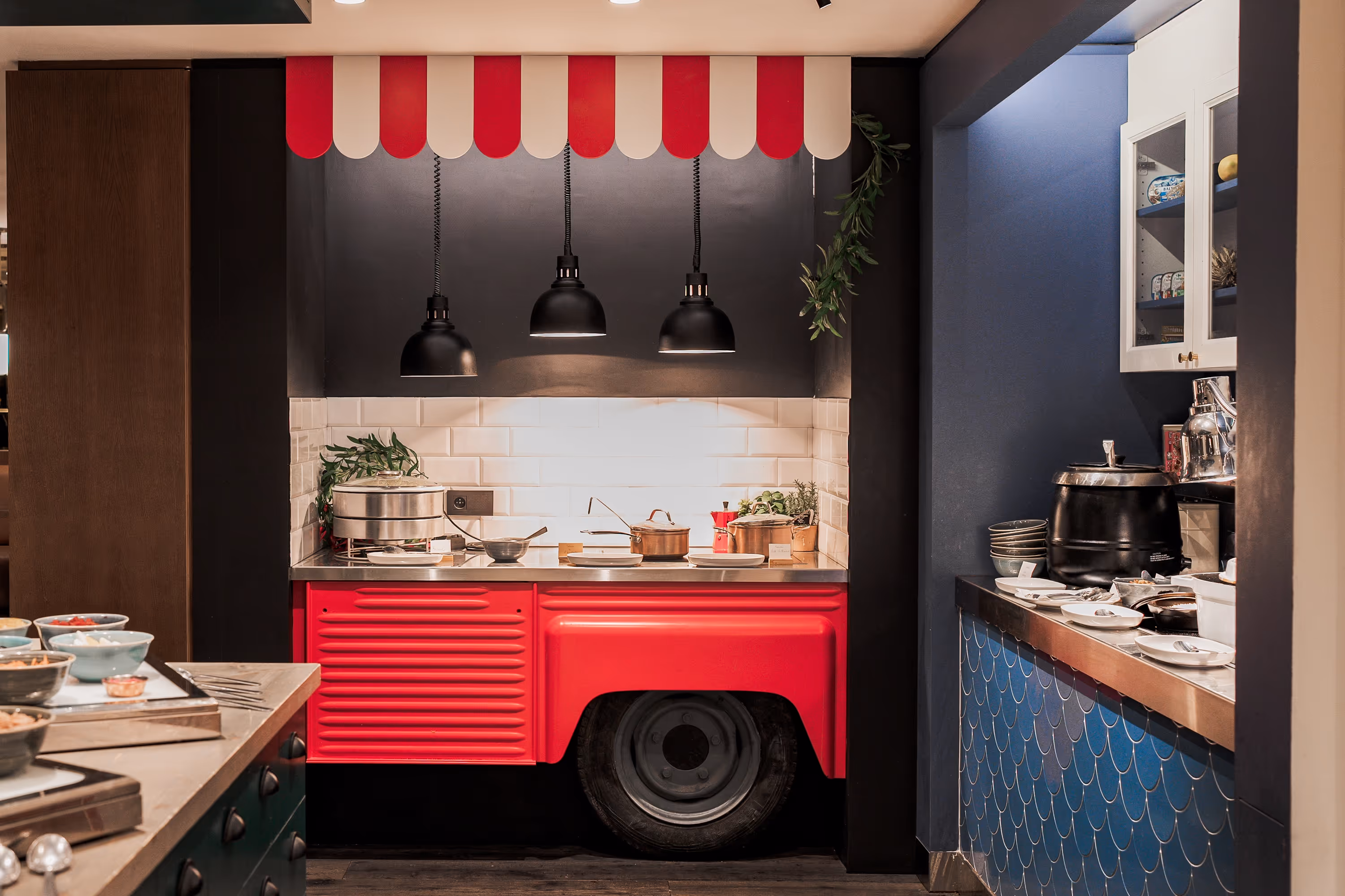 La station italienne de notre buffet du soir avec pizzas et pâtes 