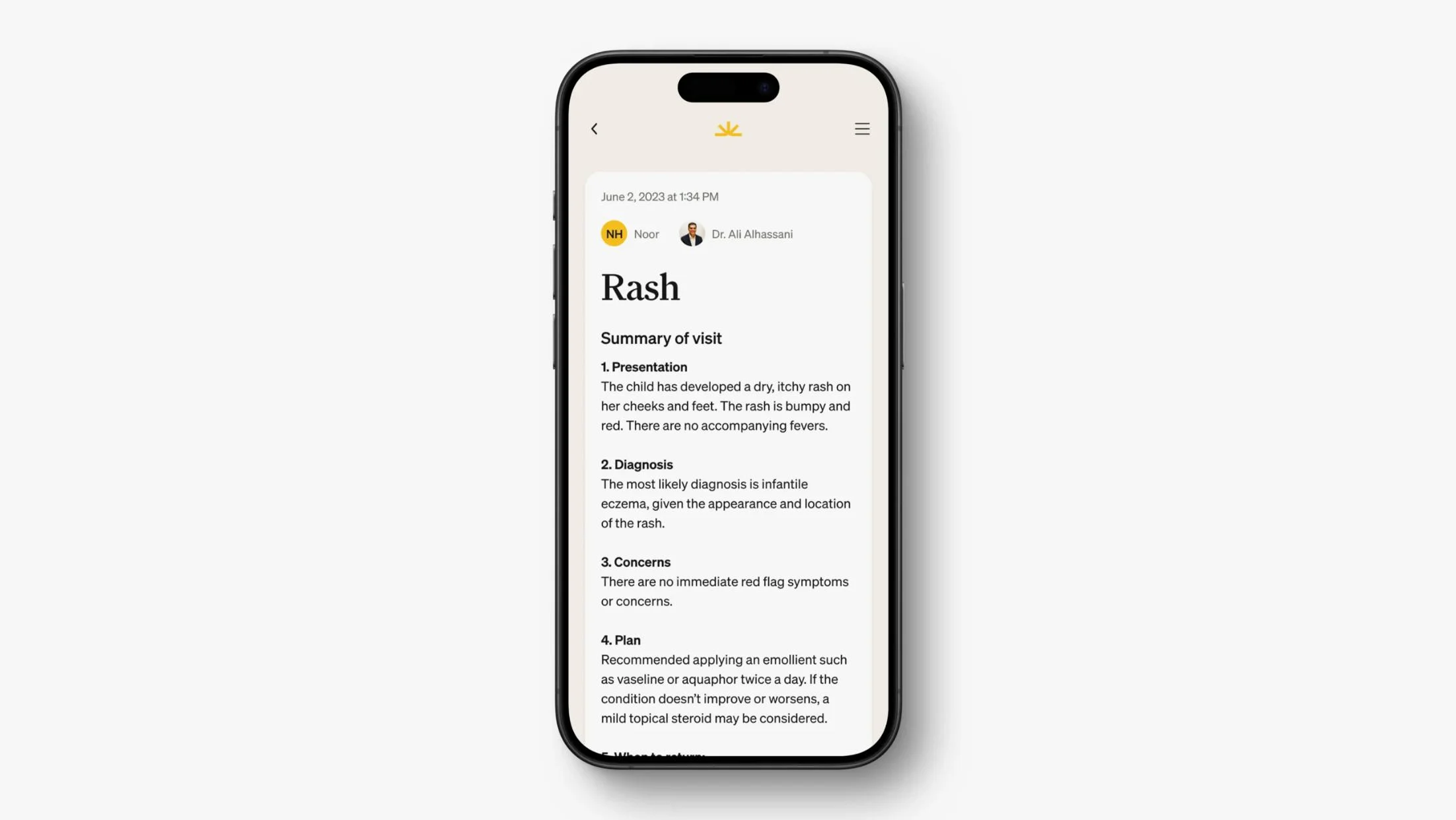 The Summer Health app uses GPT-4 to translate doctors' visit notes into more cohesive and understandable patient explanations. Doctors always review the notes to ensure high quality (Source: OpenAI).