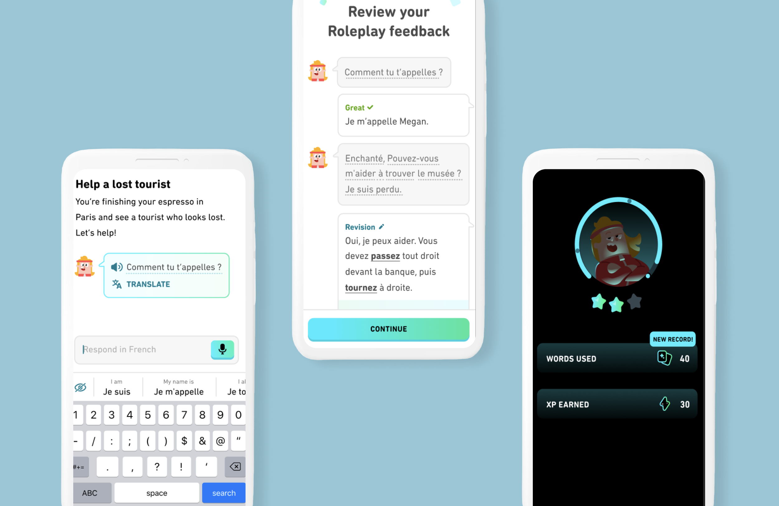 Duolingo adapts to users as they progress on their learning journey.