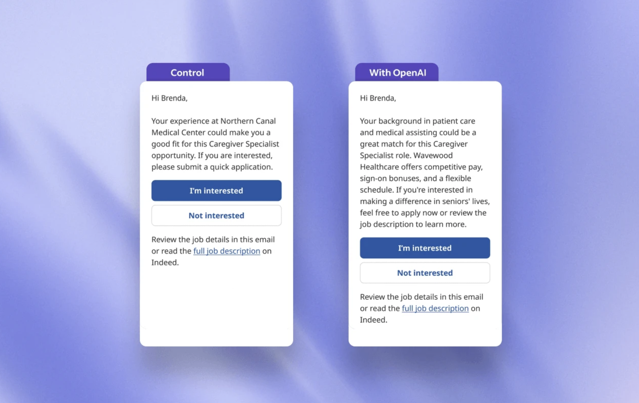 Indeed uses Gen AI to hyper personalize job posting recommendations.