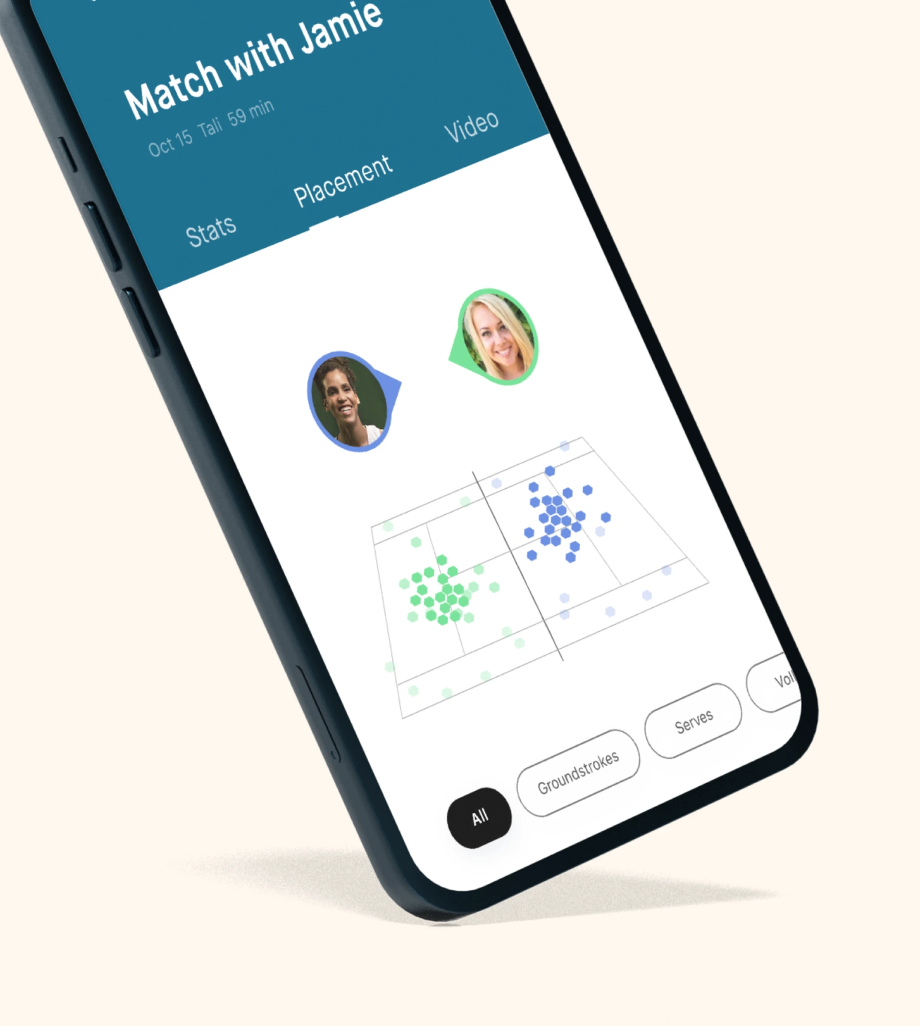 Original Zenniz mobile app design for reviewing match data