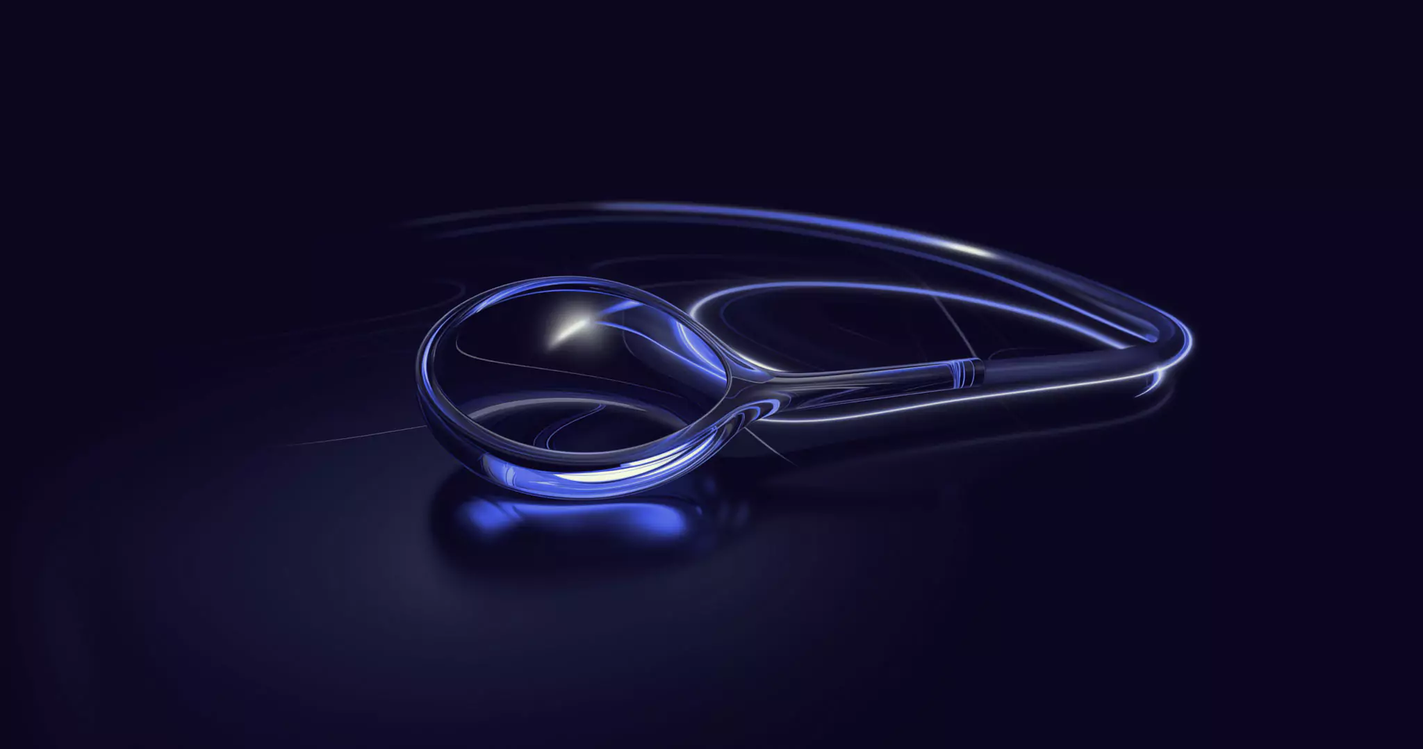 Abstrakt A.I generert illustrasjon av forstørrelsesglass for å symbolisere SEO