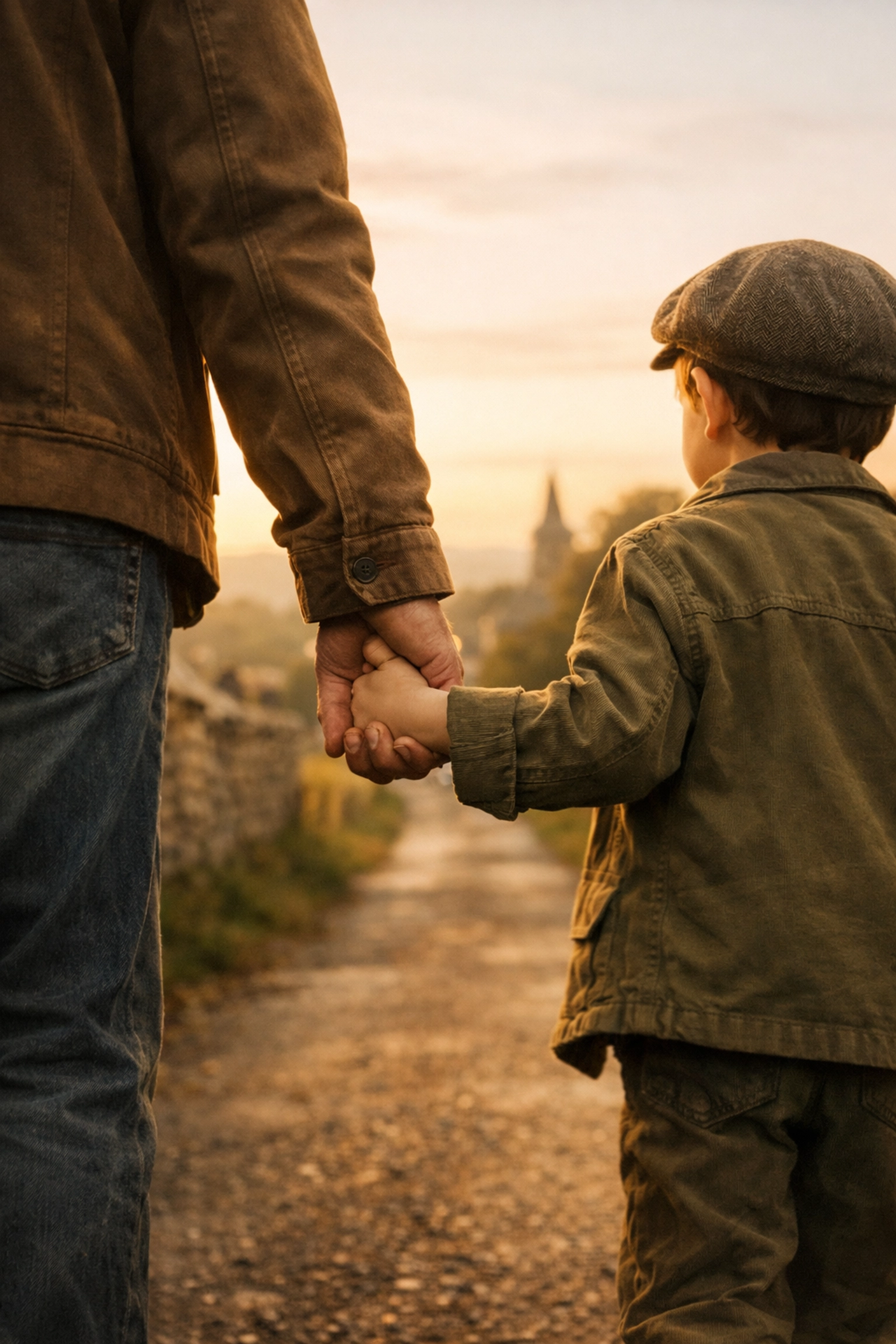 Father and son walking in the Calderdale countryside, symbolizing the journey to an inclusive community hub.