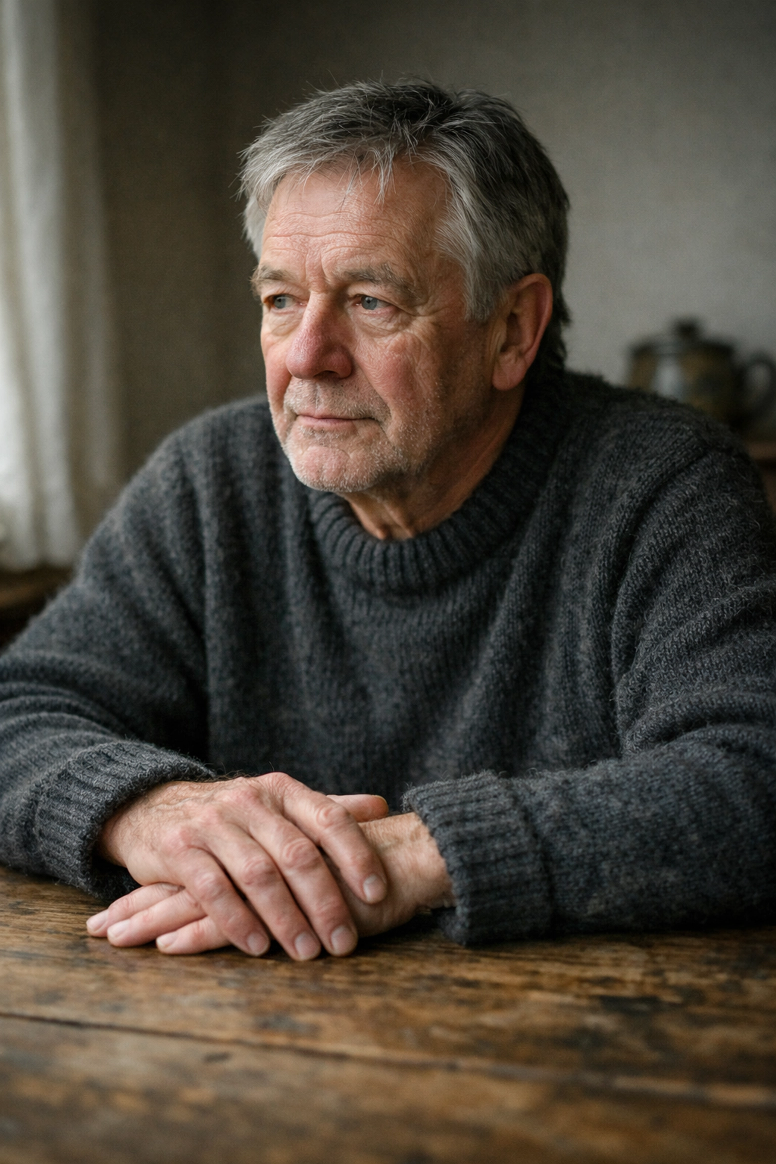 An older man in a quiet room illustrating sensory regulation benefits for adults with Parkinson's.