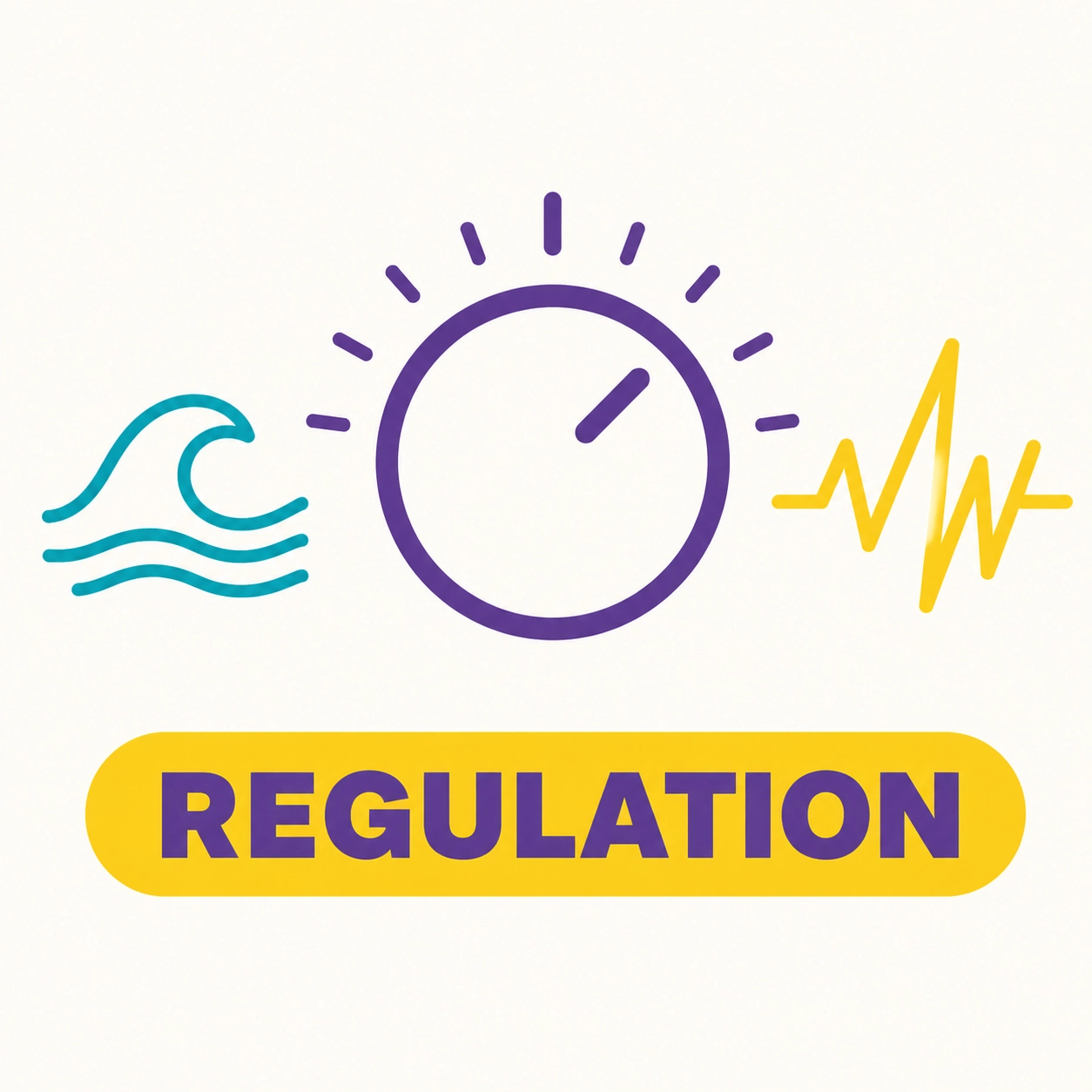Graphic of a volume dial representing sensory regulation for children.