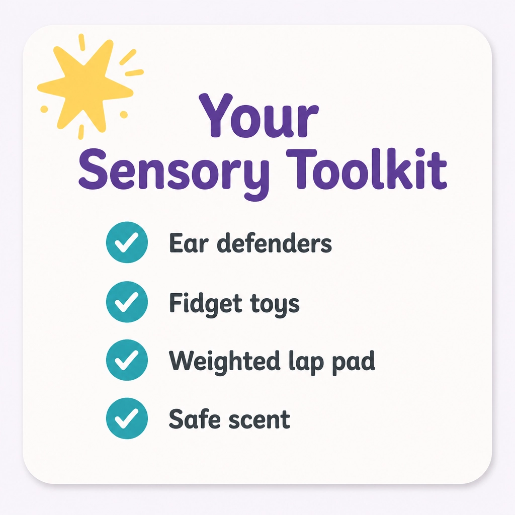 Your Sensory Toolkit - Ear defenders, Fidget toys, Weighted lap pad, Safe scent
