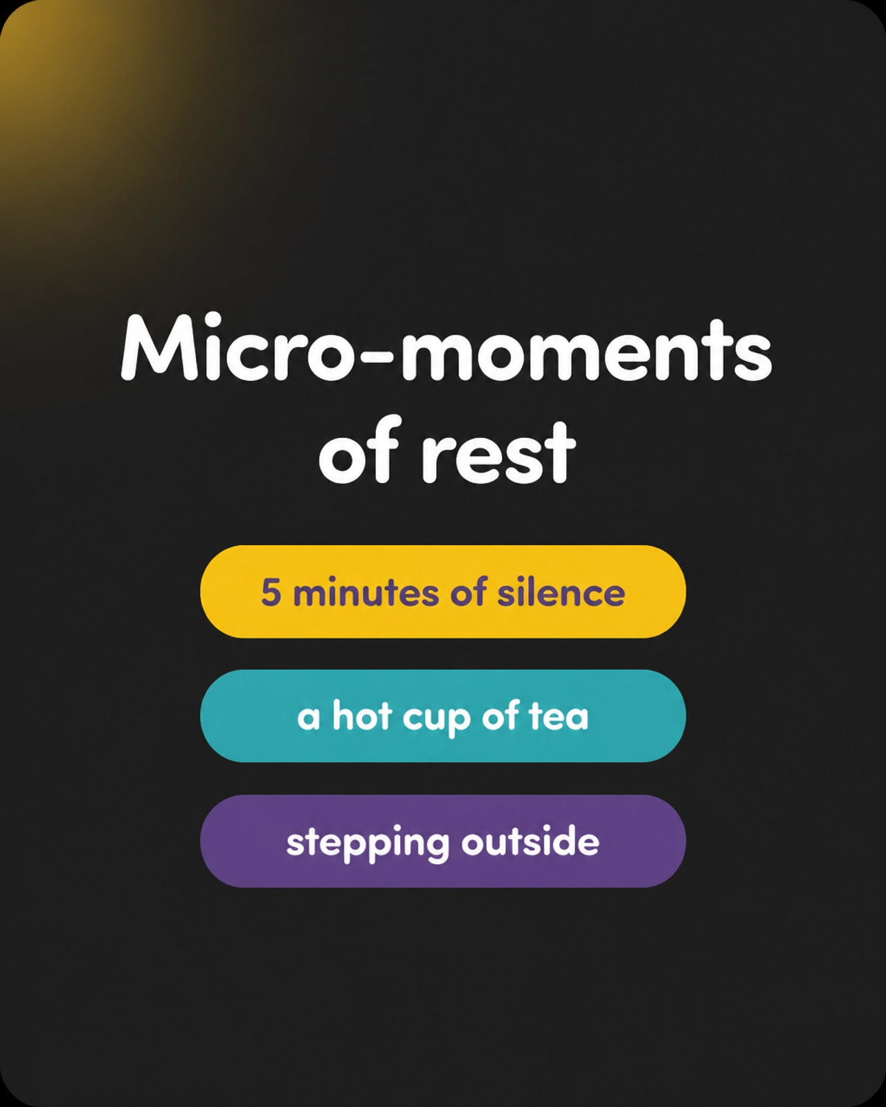Micro-moments of rest graphic