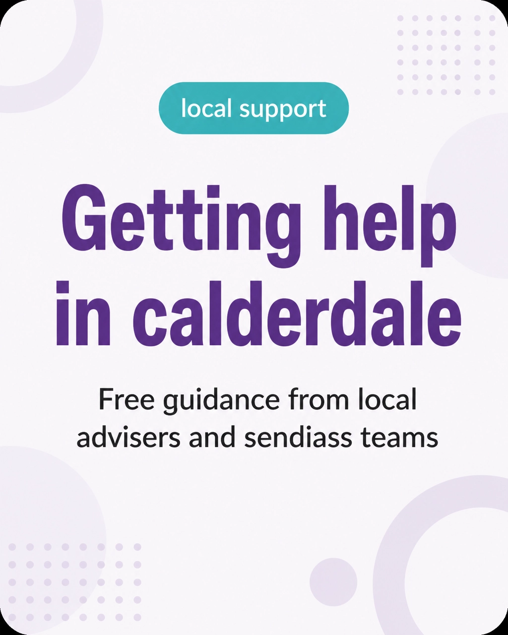 Local support graphic for getting help in Calderdale