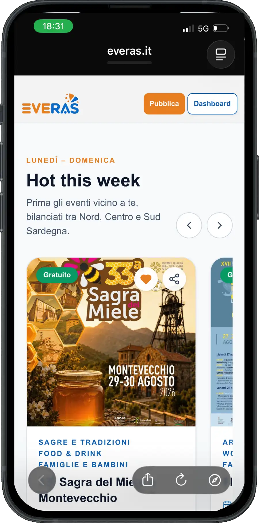 Everas website on mobile