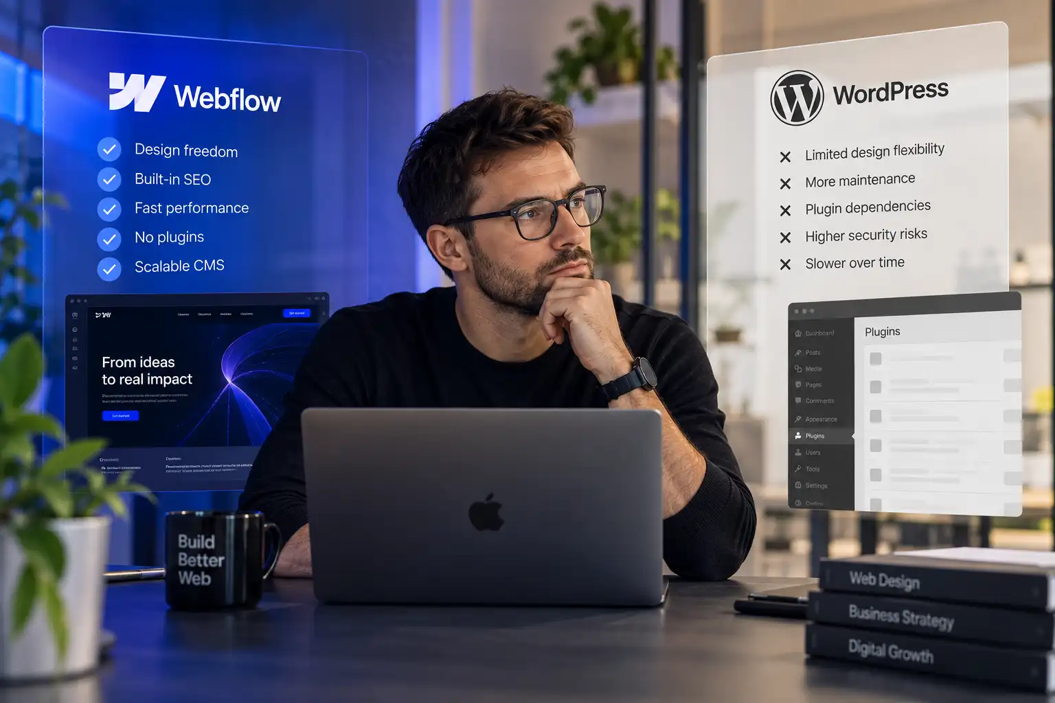 Webflow vs WordPress nel 2026: quale scegliere per un sito aziendale?