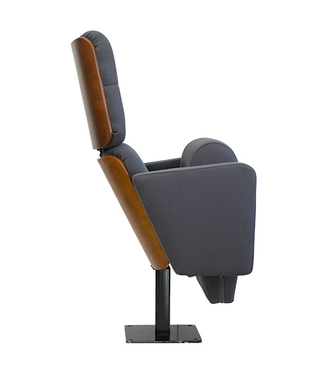 Kinostuhl Modell Muzas in der Seitenansicht zur Darstellung der Ergonomie und Profilform.