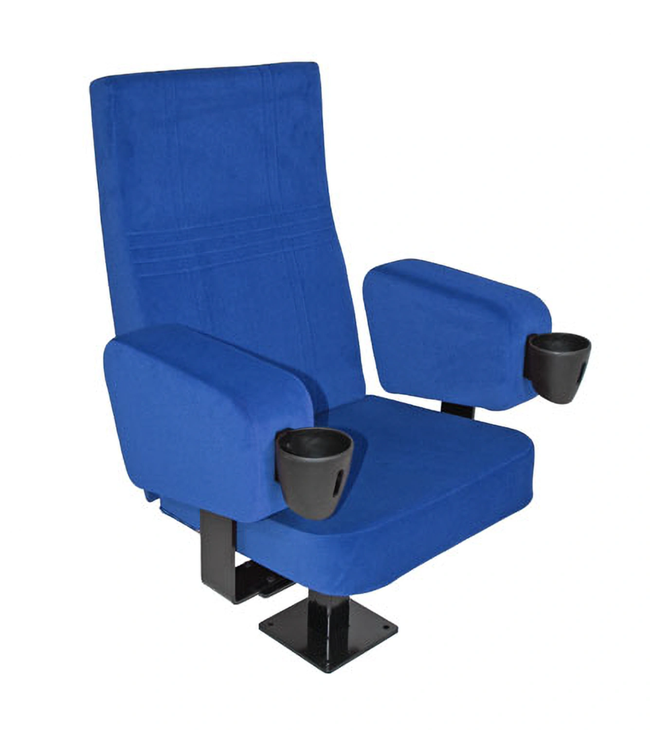 Kinostuhl Modell Tempo in der Frontansicht mit hochgeklappter Sitzfläche.