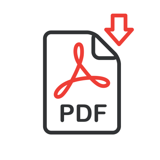 PDF file icon with a red download arrow pointing downward.