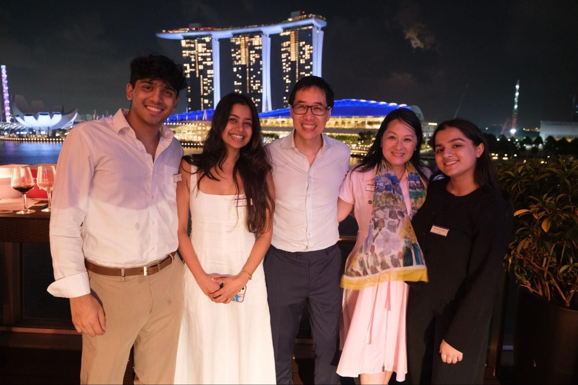 Guests on the terrace at night