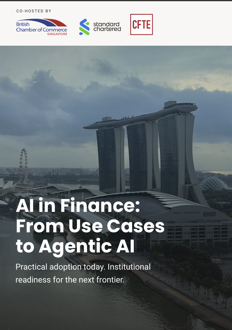Front cover of the AI in Finance roundtable report