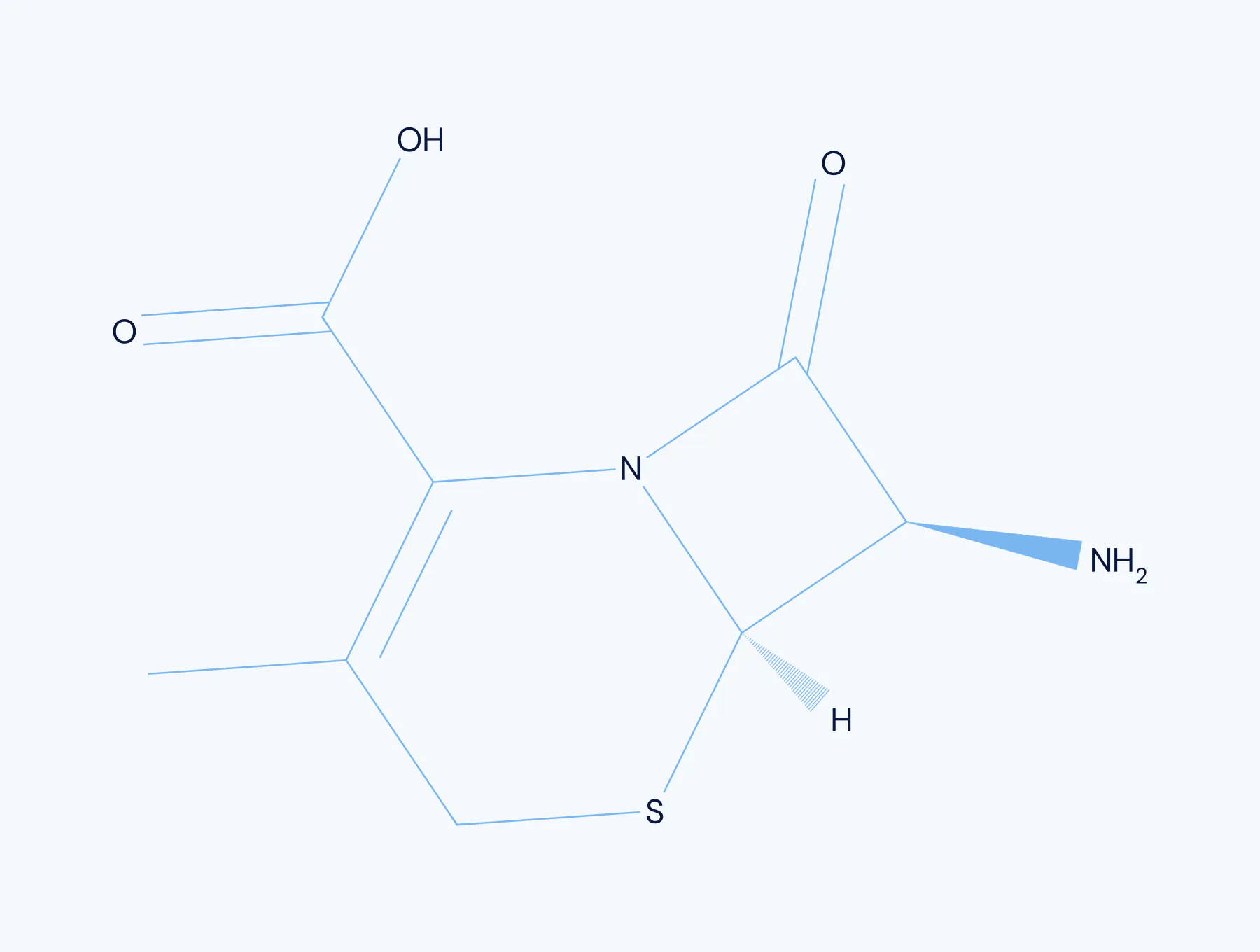 7-Amino Desacetoxycephalosporanic Acid chemical structure, an antibiotic intermediate.