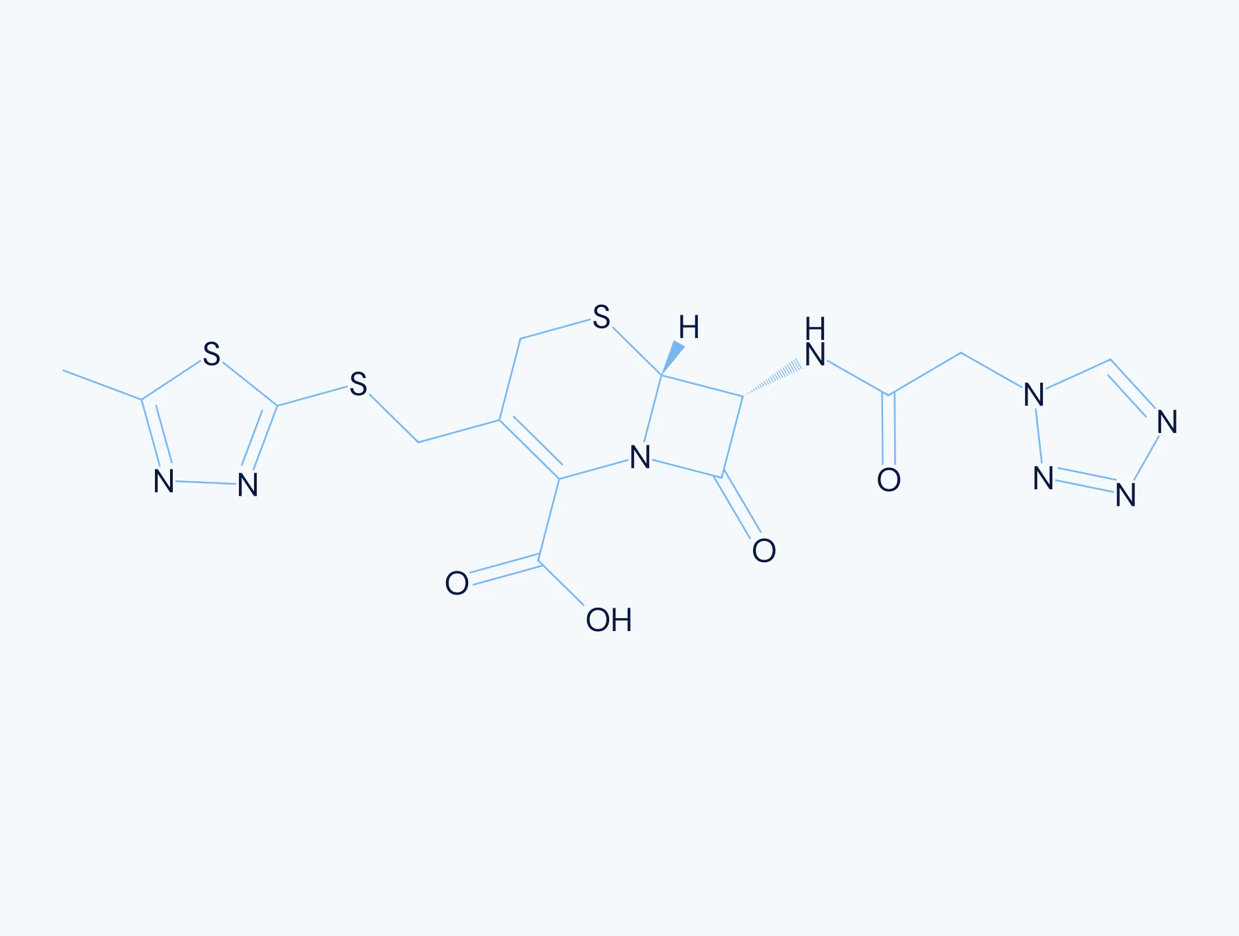 Cefazolin acid chemical structure, an anti-infective antibiotic intermediate.