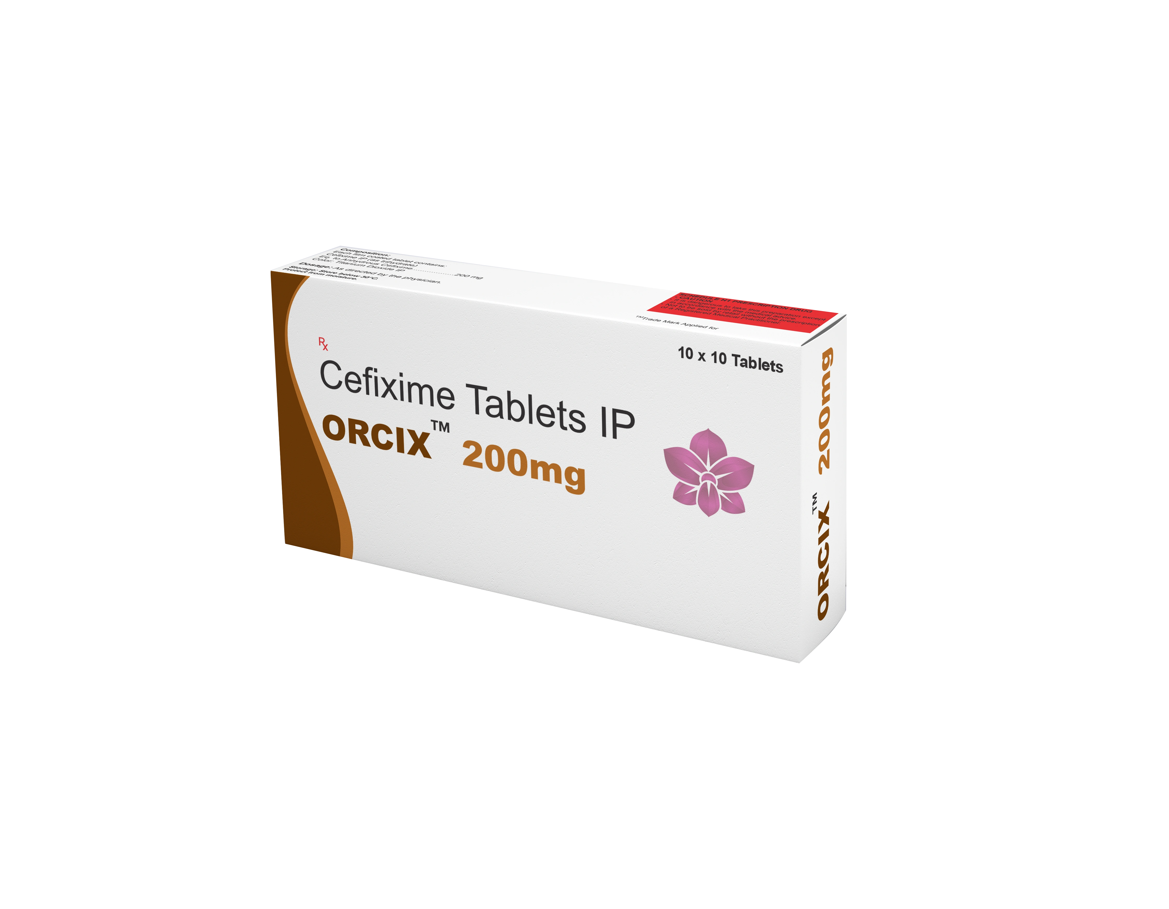 Box packaging for Cefixime Tablets IP ORCIX 200mg antibiotic agent