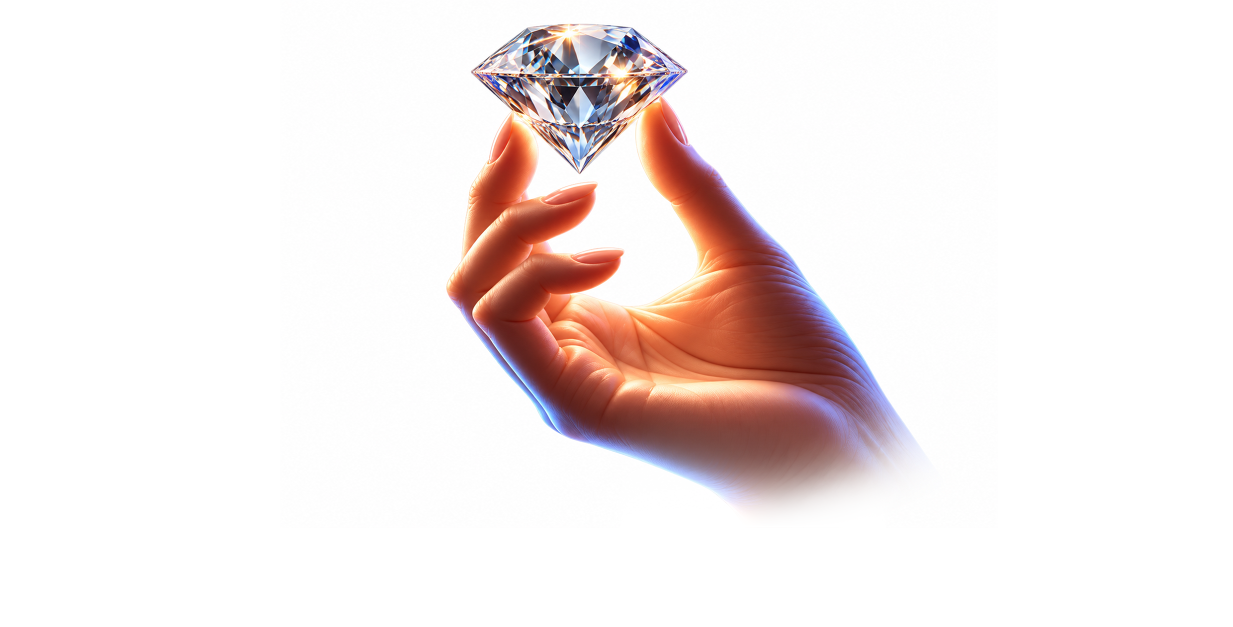Hand holding a diamond
