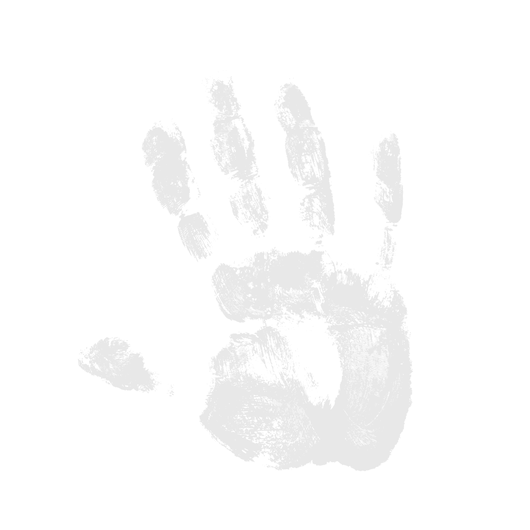 DeepHumanity.AI event poster showing a white handprint on a dark background, symbolising human connection in the age of AI