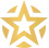Golden five-pointed star with outlined design on white background