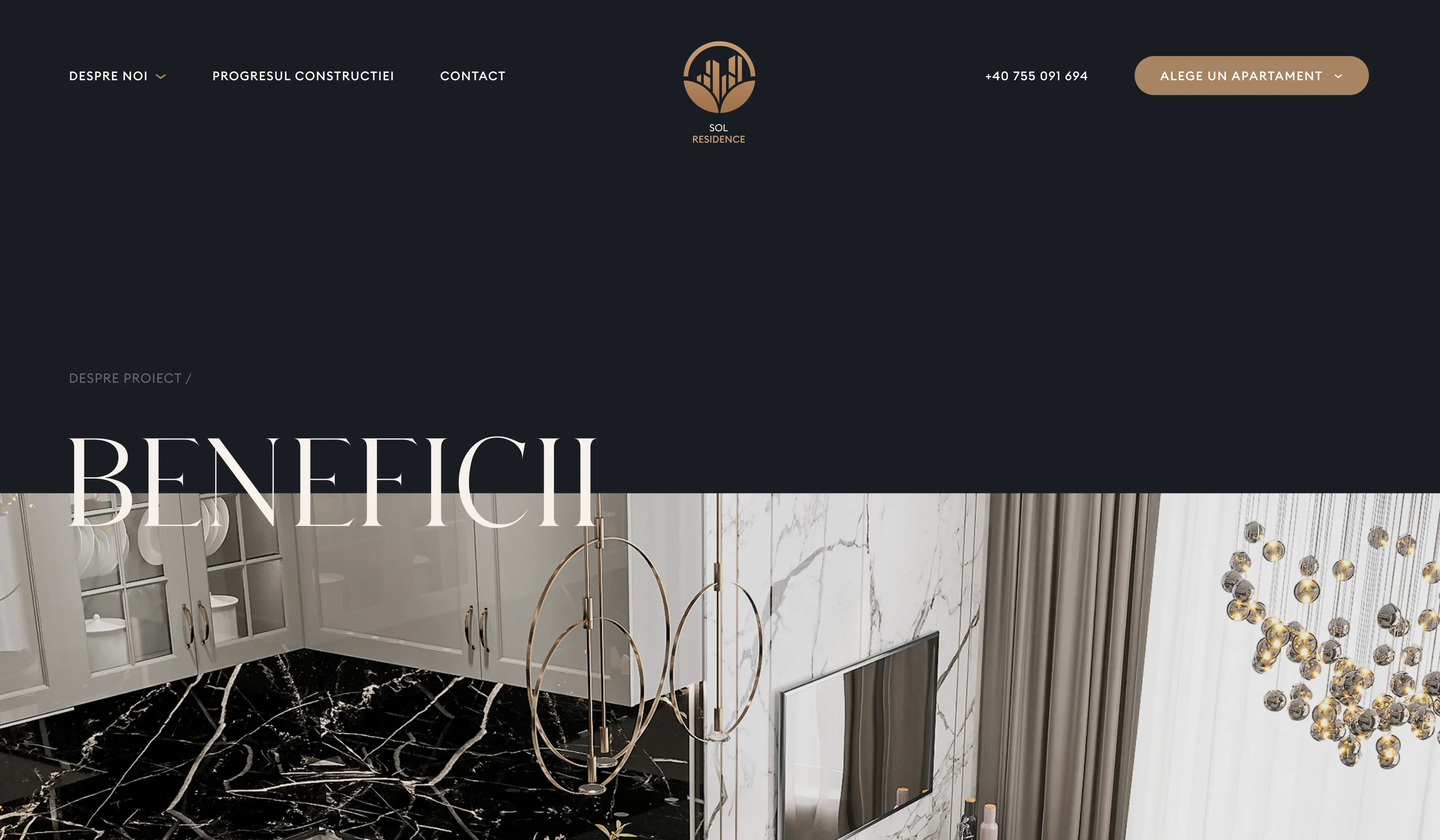 SOL RESIDENCE — apartment detail page