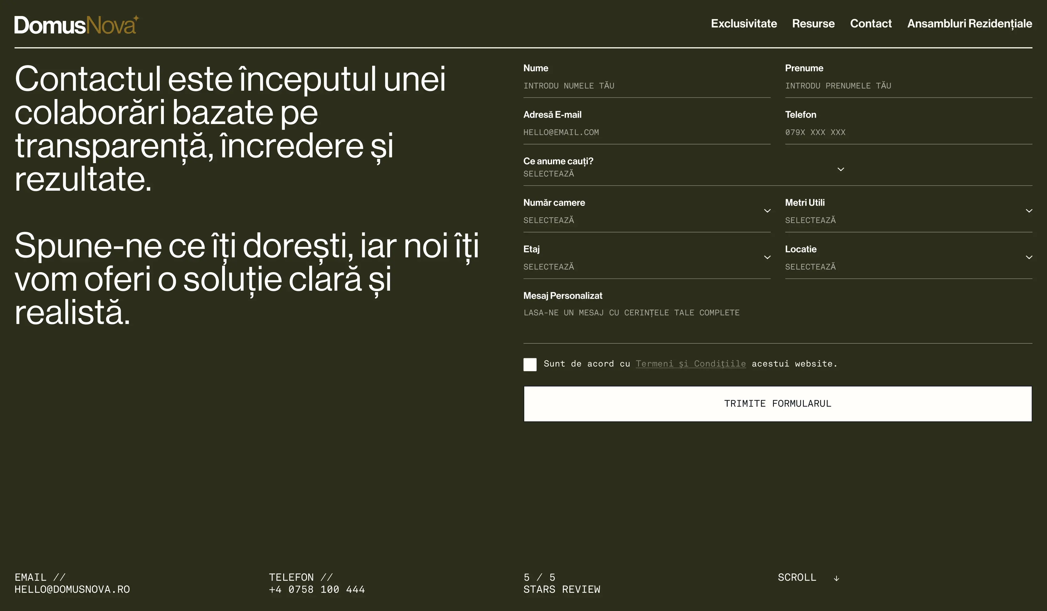 DOMUS NOVA — CMS view as the portfolio scales