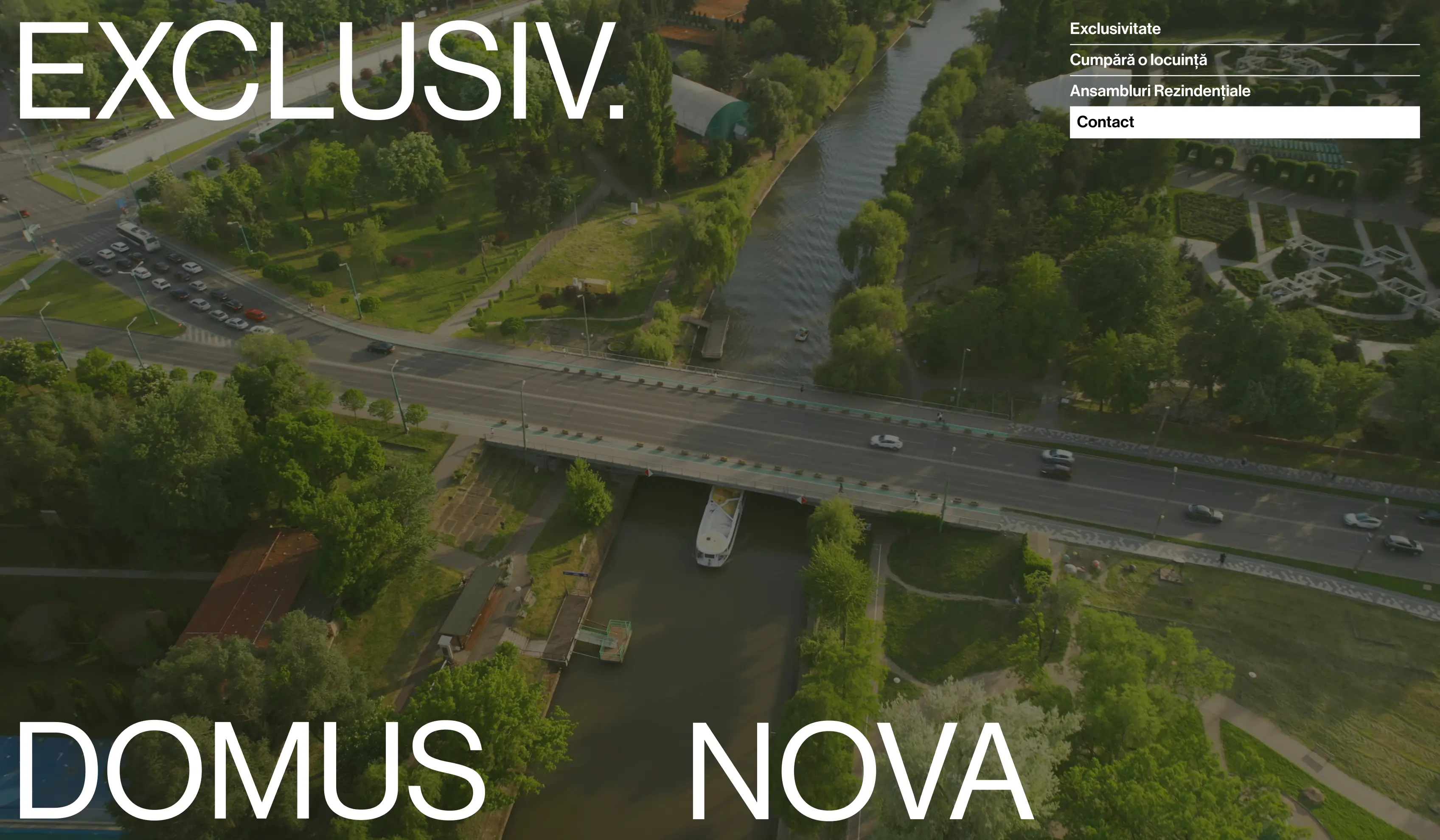 DOMUS NOVA — three-pillar layout: Transparent, Simplu, Clar
