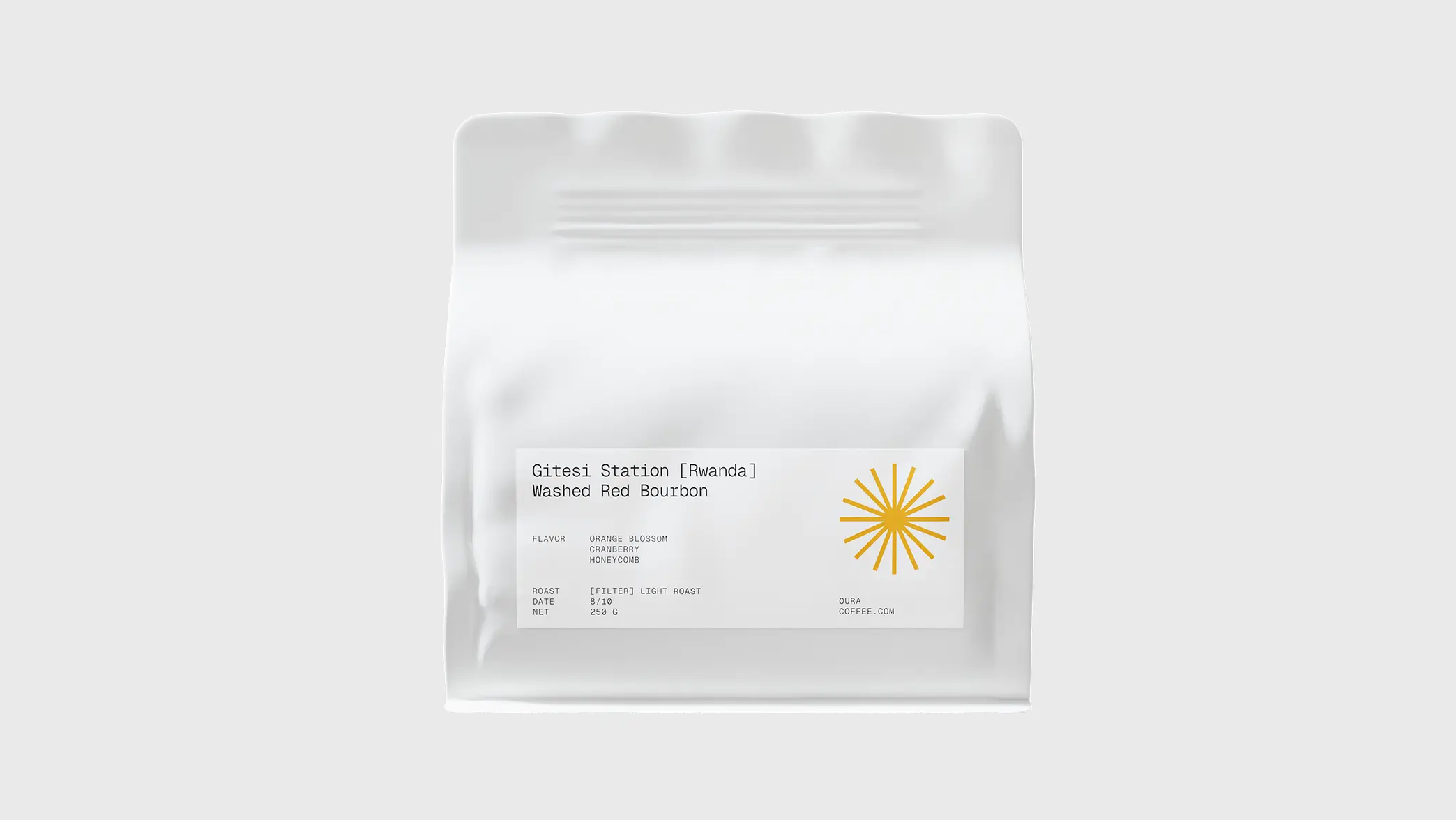 OURA — bag render, kraft weight detail