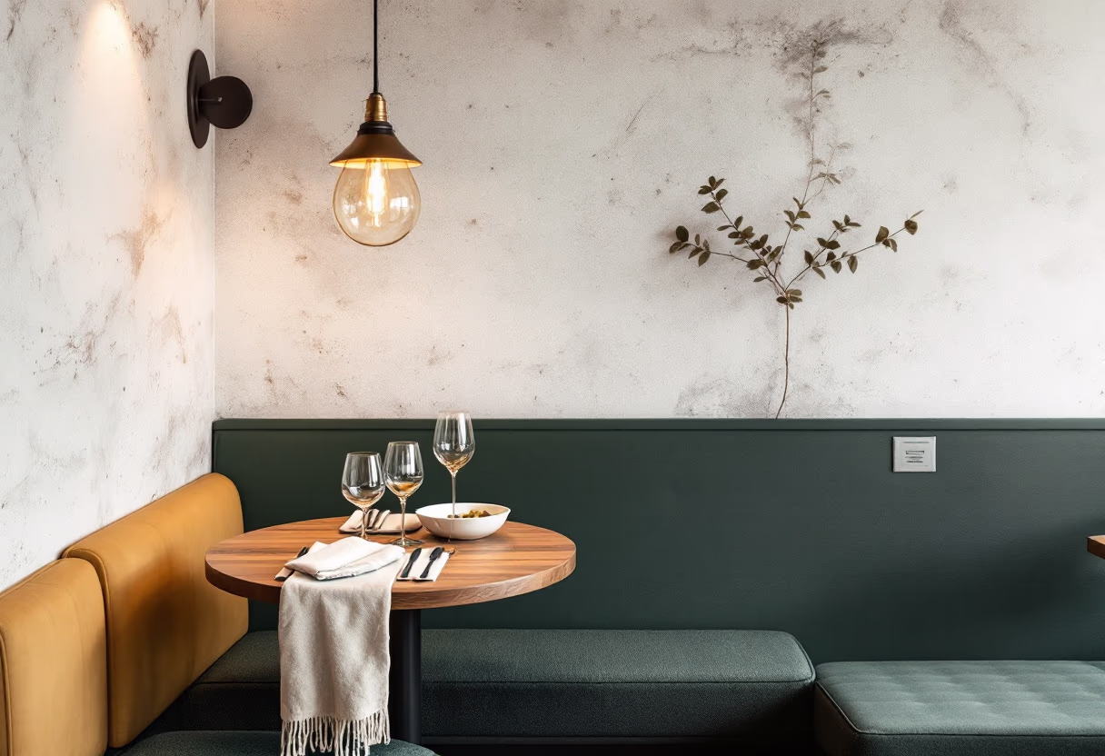image of cozy restaurant interior (for an italian restaurant)