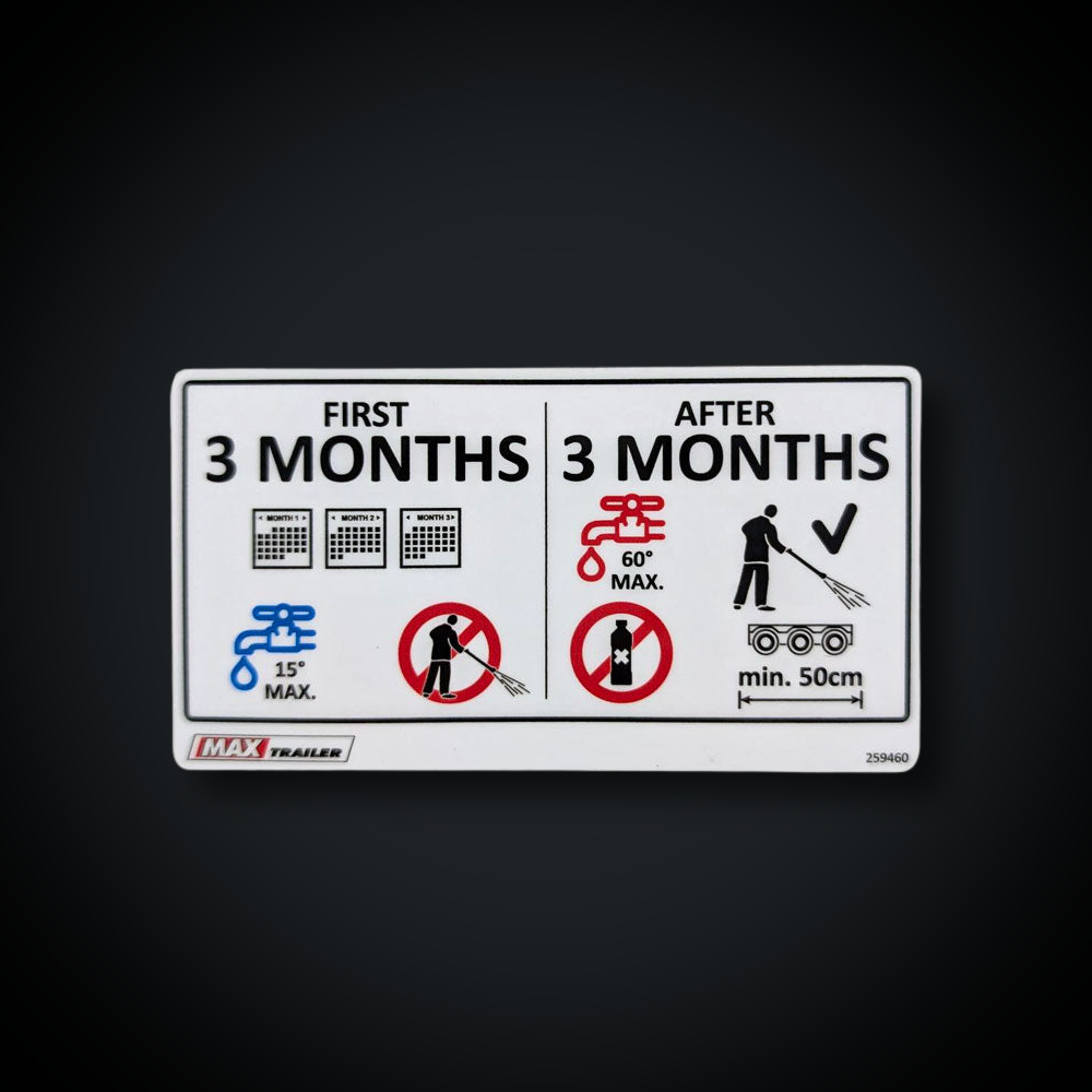 Faymonville UK Trailer 'Jetwash Warning' Sticker