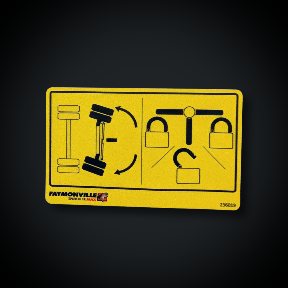 Faymonville UK Trailer 'Steering Lock' Sticker - 236019