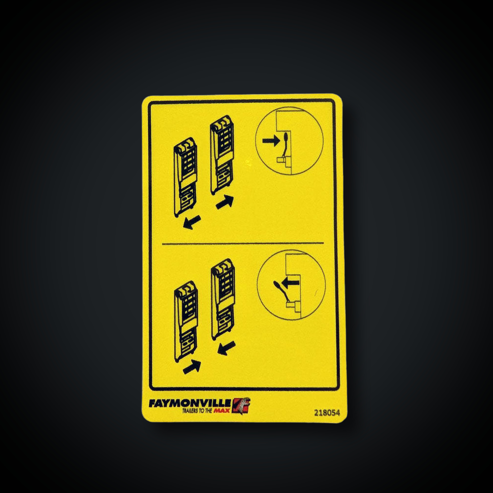 Faymonville UK Trailer 'Ramp Controls Side Shift' Sticker