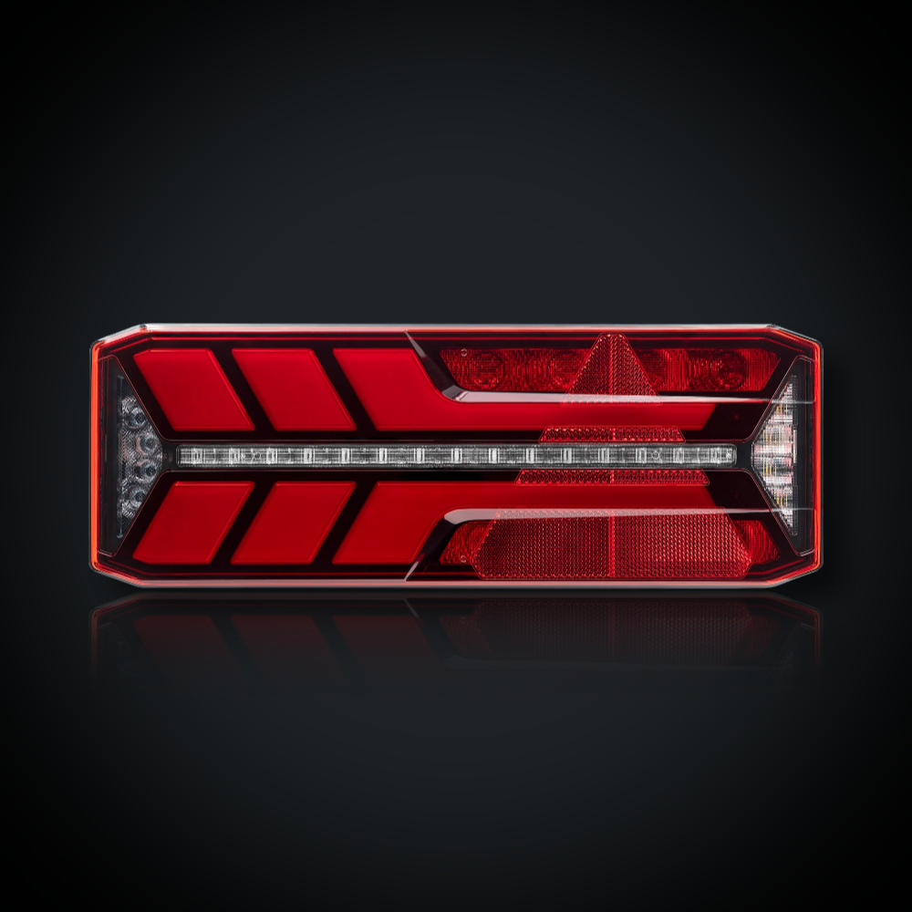 Faymonville UK EcoLED III 24V 5-Function Full-LED Rear Trailer Light – Dynamic Indicator & Triangle Reflector