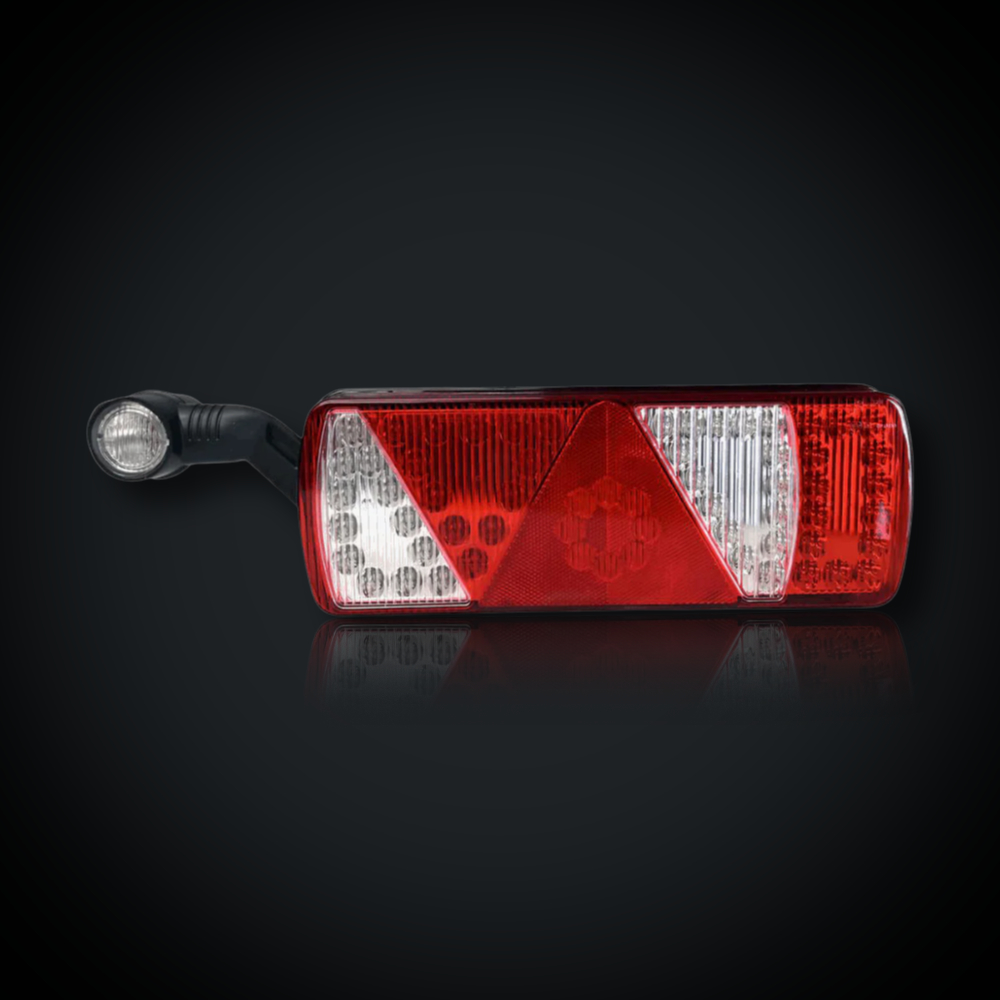 Faymonville UK EcoLED II 24V 8-Function LED Rear Light with Integrated Outline Marker Stalk & ASS2 Plug