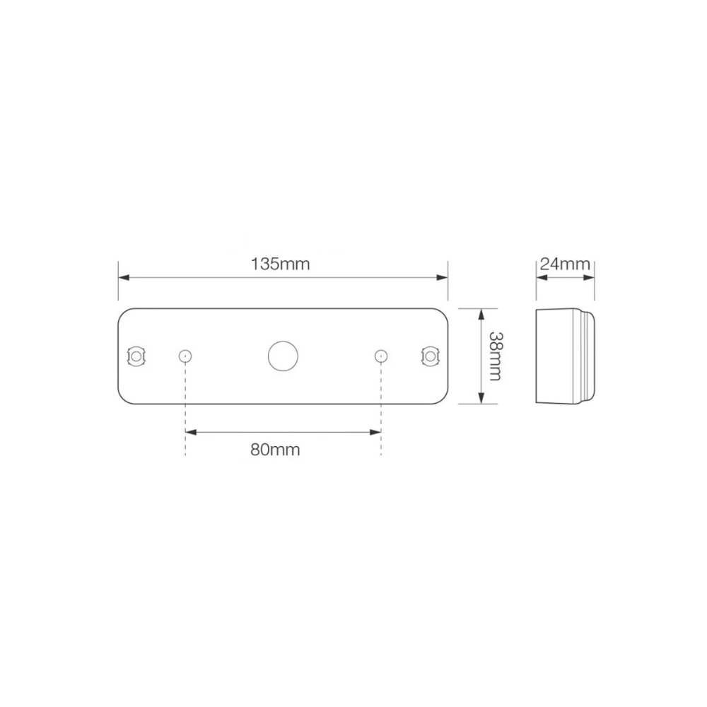 Faymonville UK Slimline Amber LED Direction Indicator – Diamond Pattern Lens & Surface Mount Bracket (135mm)