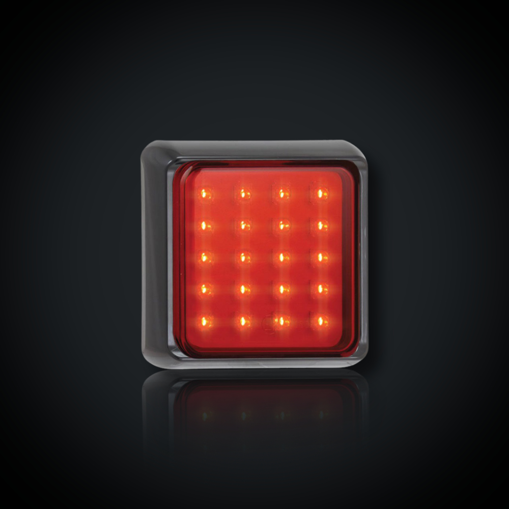 Faymonville UK 12-24V 80 Series Square LED Rear Fog Light (R38 Approved)