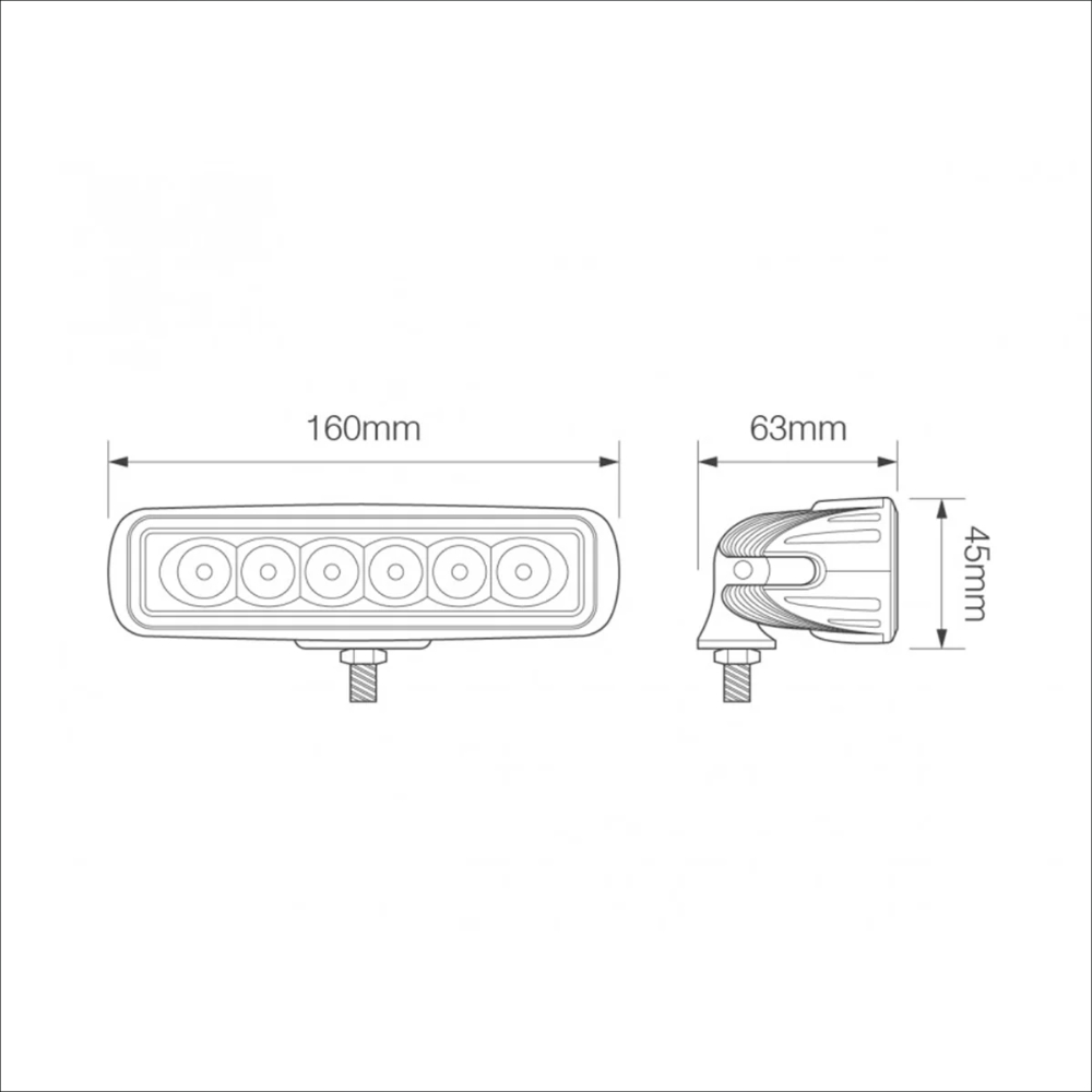 Faymonville UK 12-24V Rectangular LED Work Lamp – 1100 Lumen Flood Light
