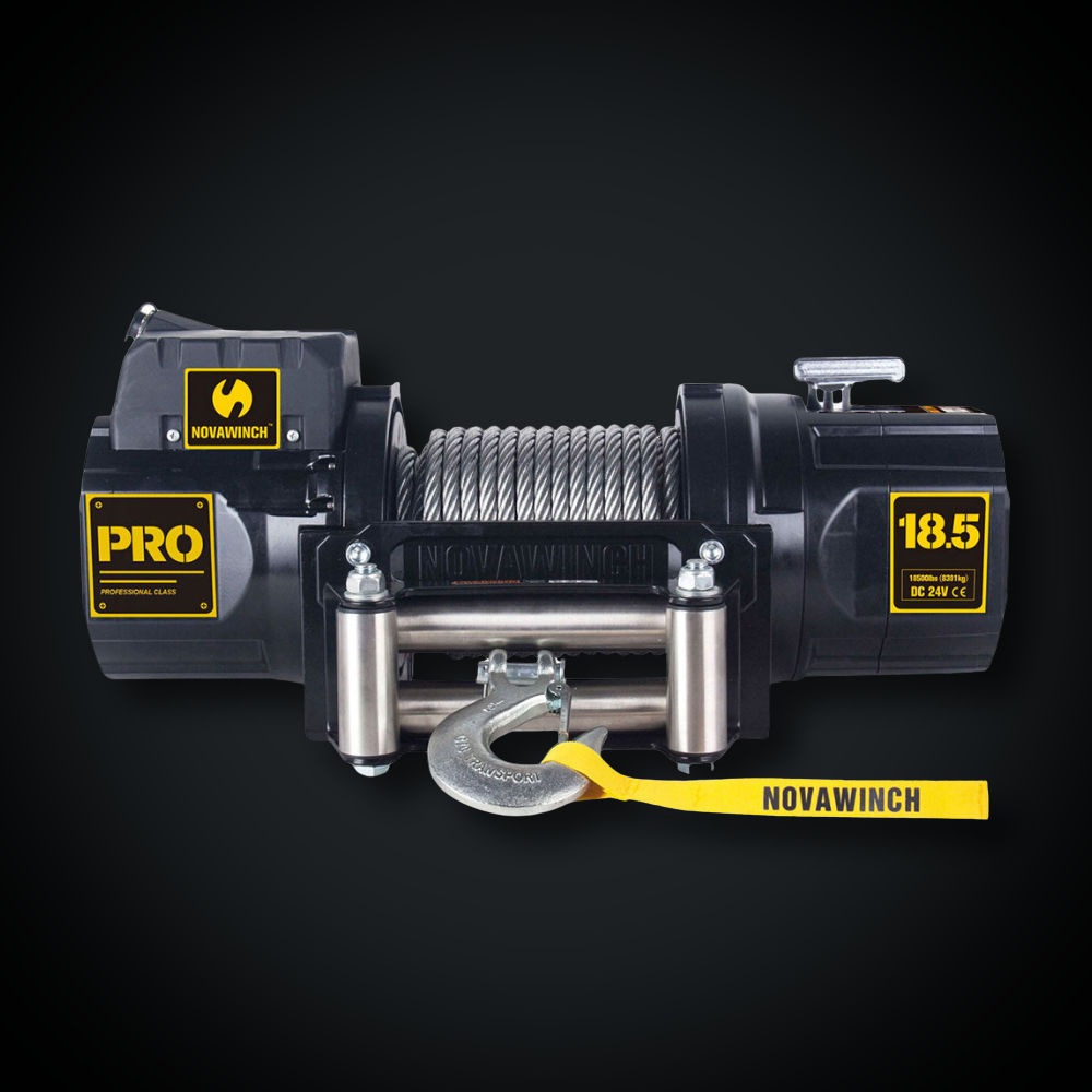 Faymonville UK Electric Winch with Wire Rope (24V, 18,500 lbs / 8.4 Tonne) - PRO18500