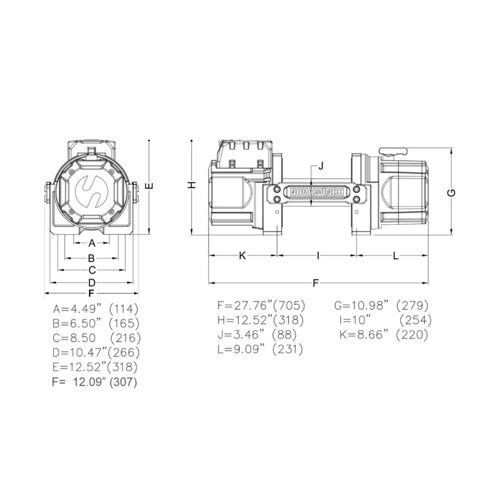 Faymonville UK Electric Winch with Wire Rope (24V, 18,500 lbs / 8.4 Tonne) - PRO18500