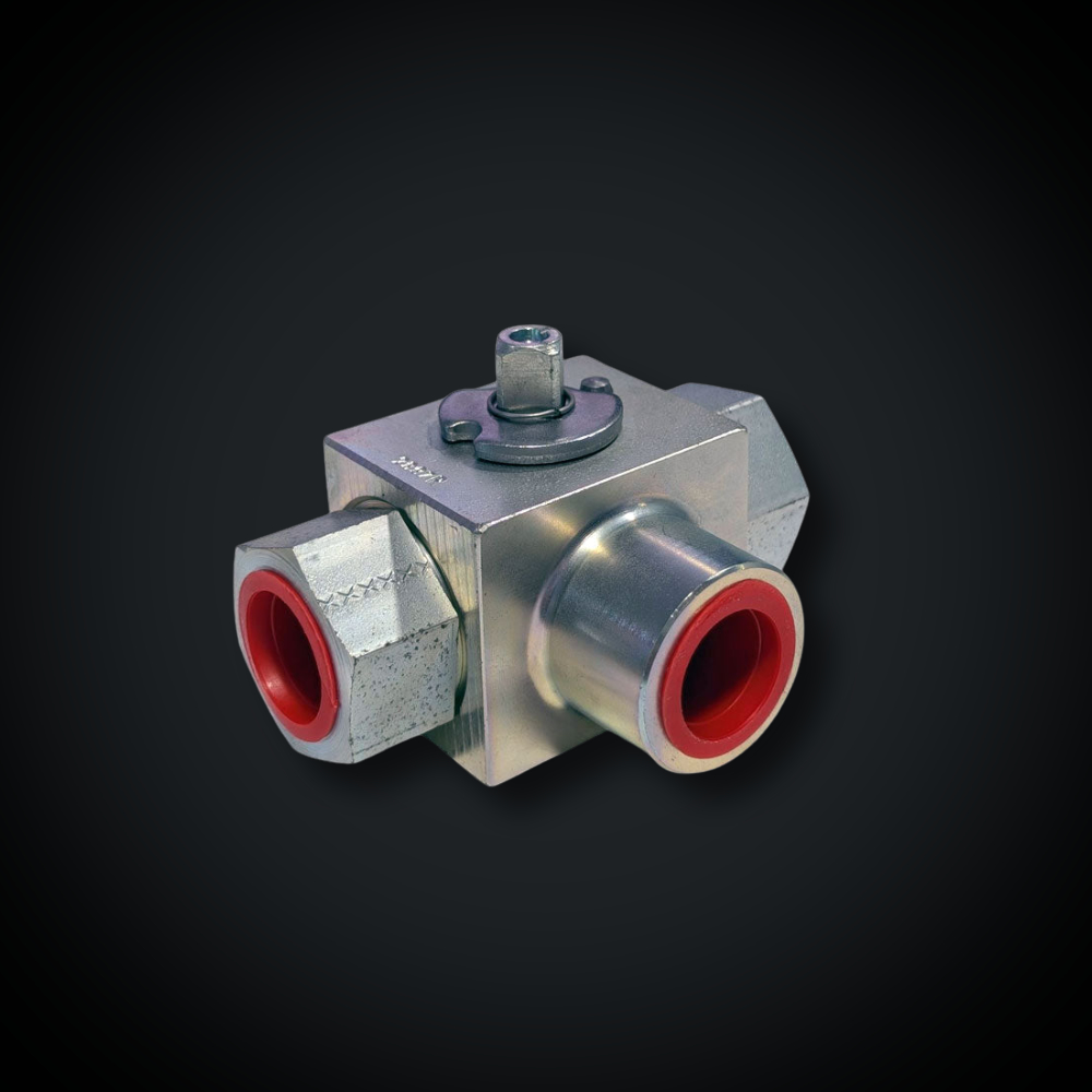 Faymonville UK 3-Way Hydraulic Ball Valve G1/2 (Handle Sold Separately)