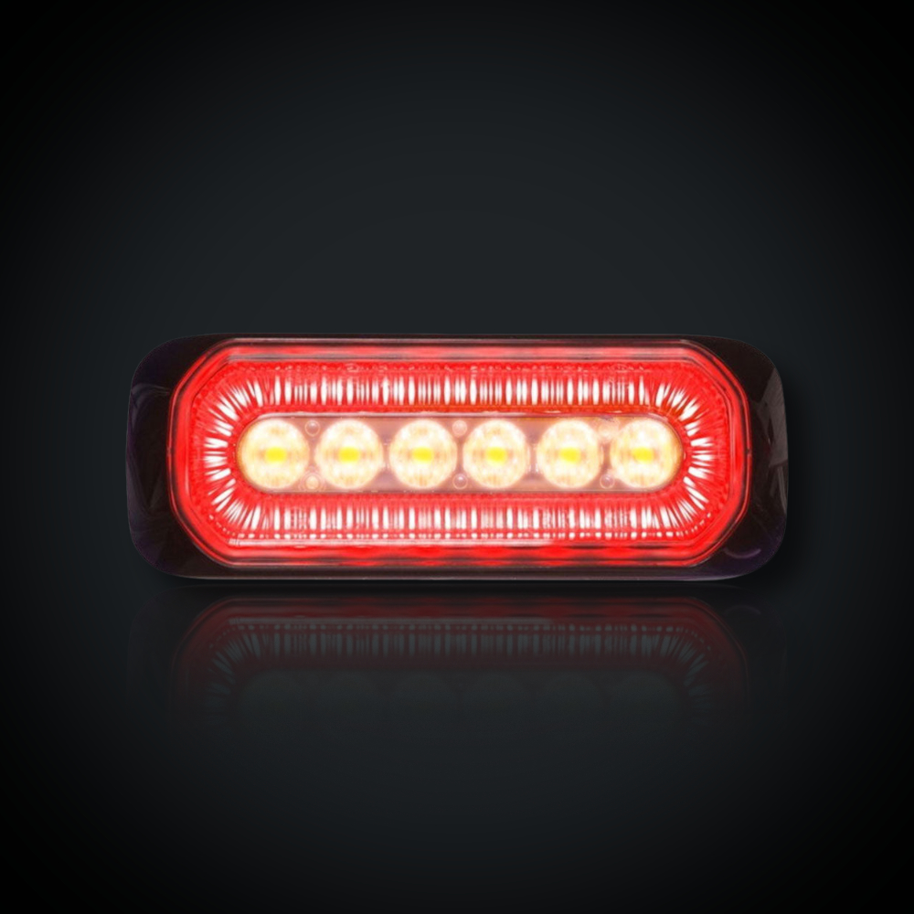 Faymonville UK Juluen LED Amber Strobe Flasher with Red Halo Ring (12-24V)
