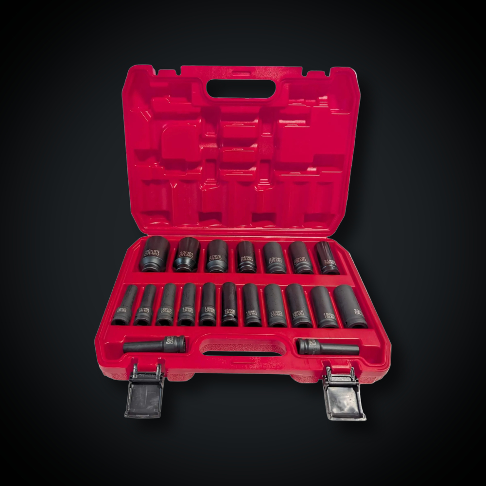 Faymonville UK 20-Piece 1/2" Drive CR-MO Deep Impact Socket Set 8-32mm