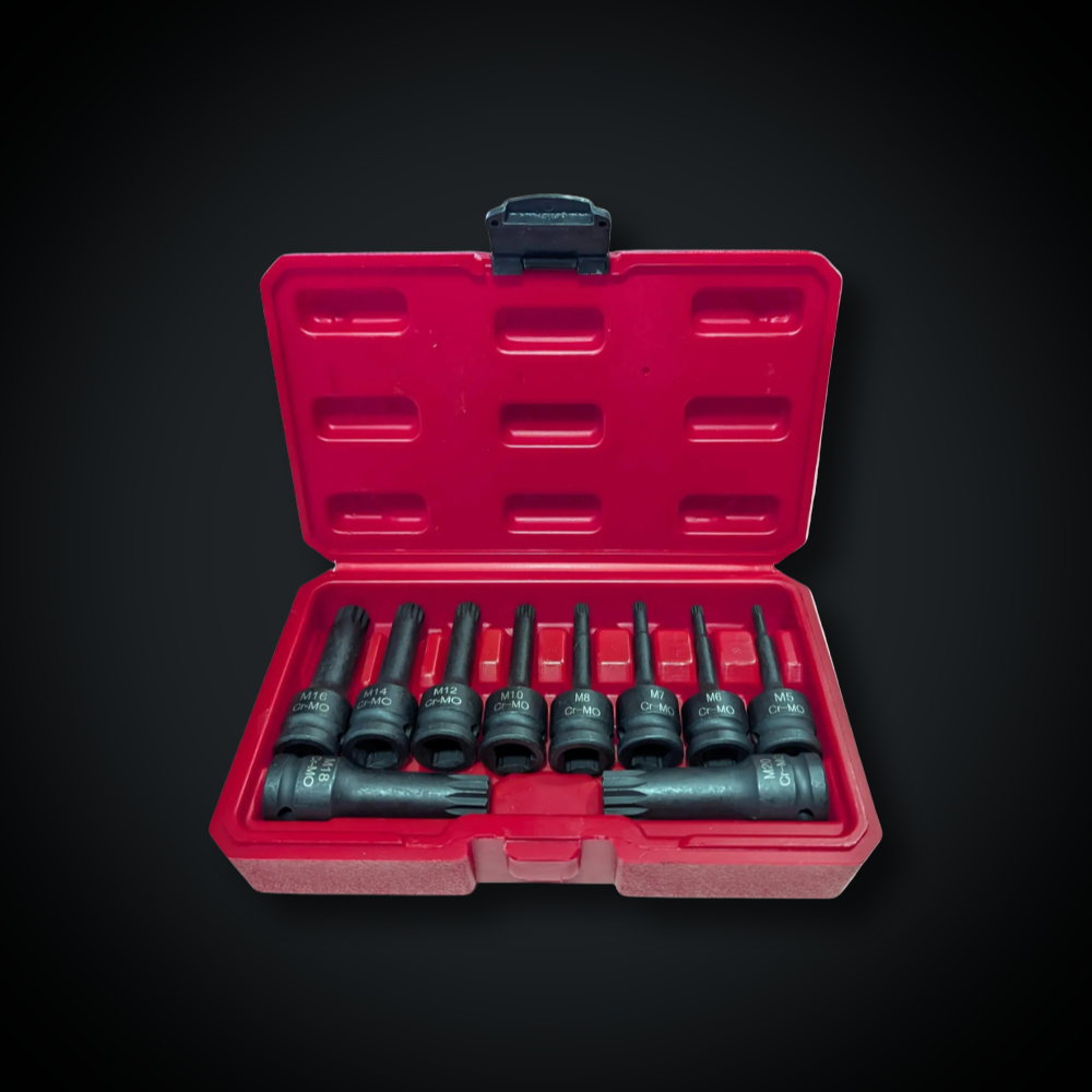 Faymonville UK 10-Piece 1/2" Drive CR-MO Impact Spline Socket Set M5-M20