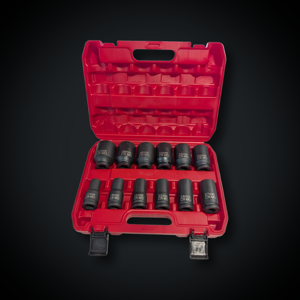 Faymonville UK 12-Piece 3/4" Drive CR-MO Deep Impact Socket Set 17-41mm