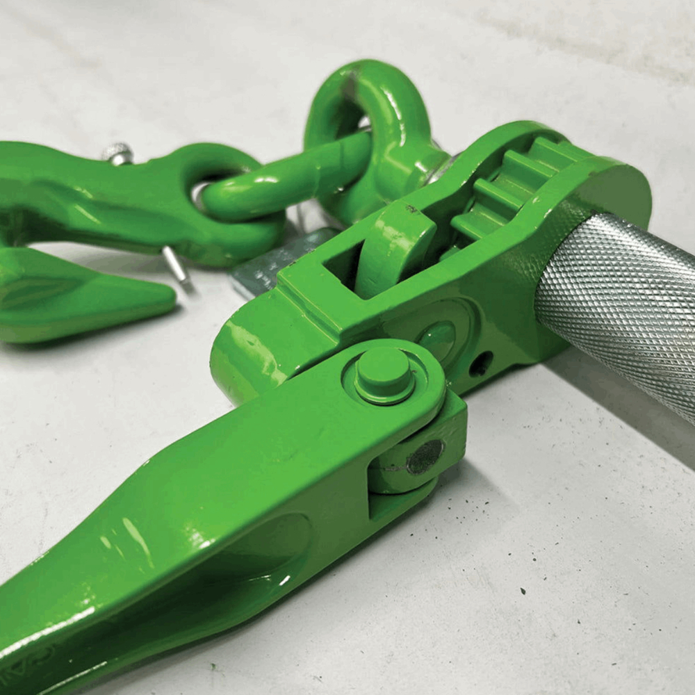 Faymonville UK Grade 80 Ratchet Load Binder with Folding Handle & Grab Hooks