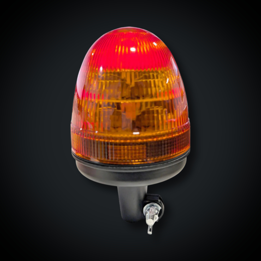 Faymonville UK 12-24V Rotating Amber LED Warning Beacon (DIN Pole Mount, R65/R10)