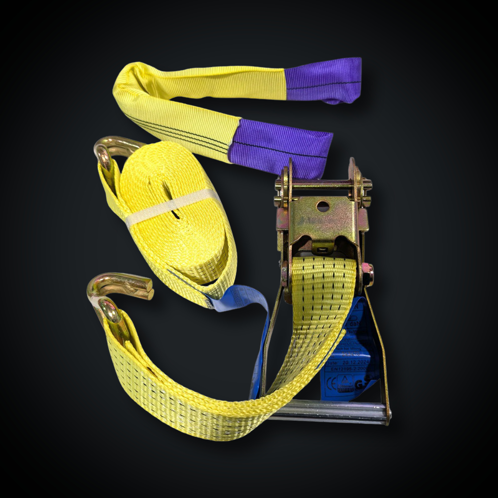 Faymonville UK 2500daN 50mm x 4m Ratchet Strap Kit with Soft Eye Choker