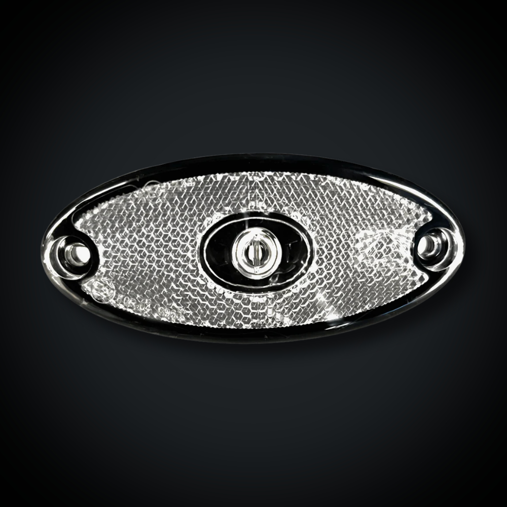 Faymonville UK Flatpoint II 12–24V White LED Front Marker Light – 1.5m Cable & ASS3 Plug